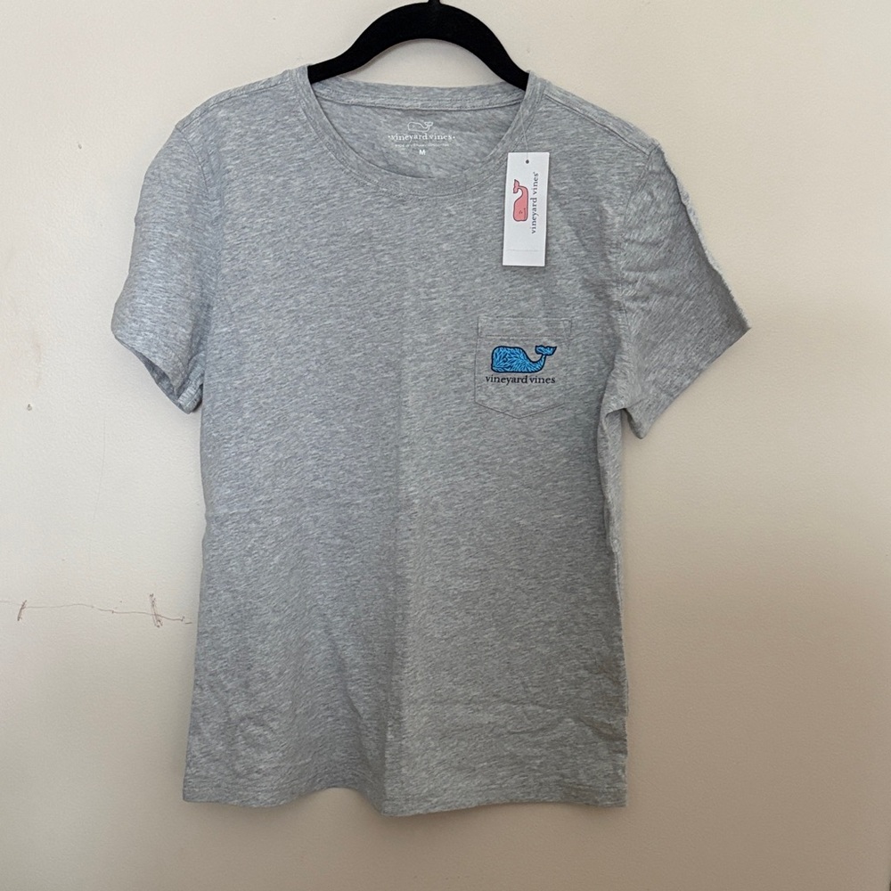 NWT Vineyard Vines Women’s Heather Gray Tee with Blue Logo
